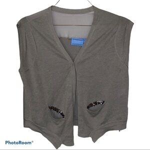 Simply Vera Vera Wang petite L earl gray cardigan